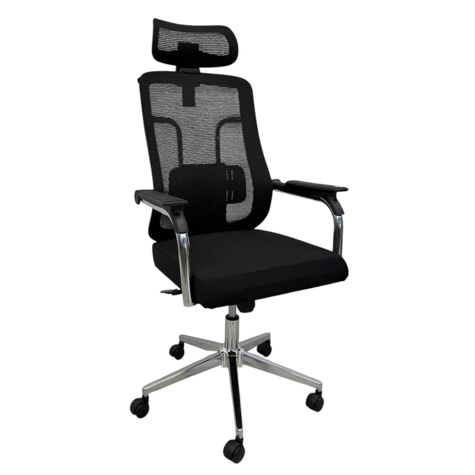 High Back Office Chair with adjustable headrest, lumbar support and mesh backrest