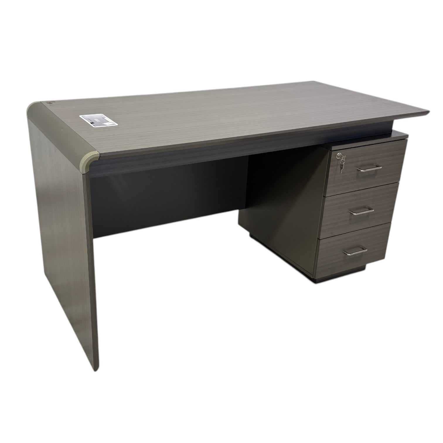 Weston 1.6m office desk with three drawers and cable management compartment