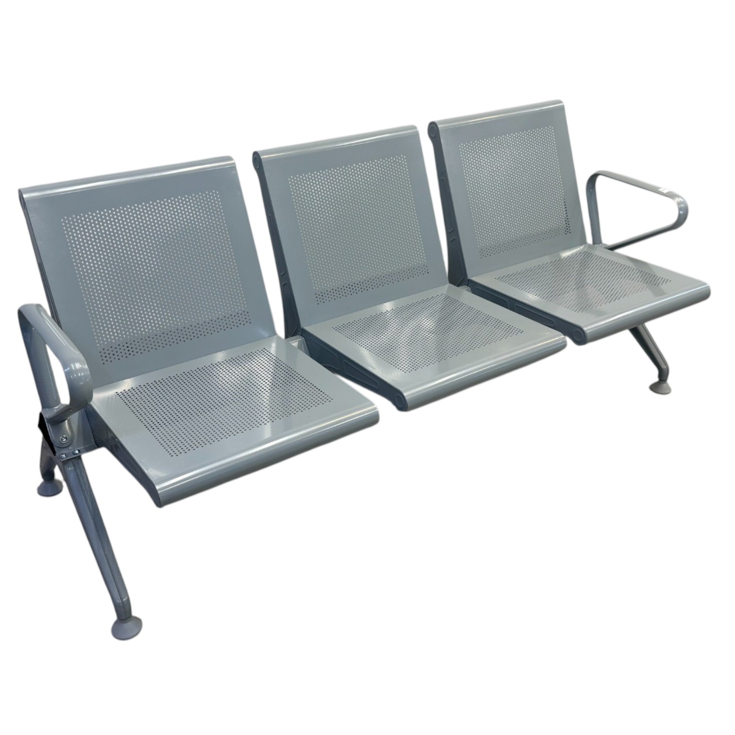 Airport Chair 5851 three-seater metal waiting bench with perforated seats and armrests