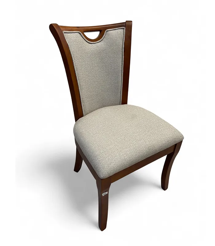 Camden Upholstered Dining Chair β Walnut & Beige