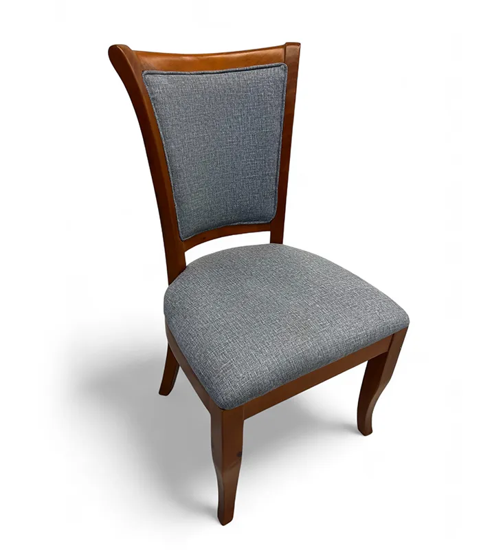 Camden Upholstered Dining Chair β Walnut & Grey