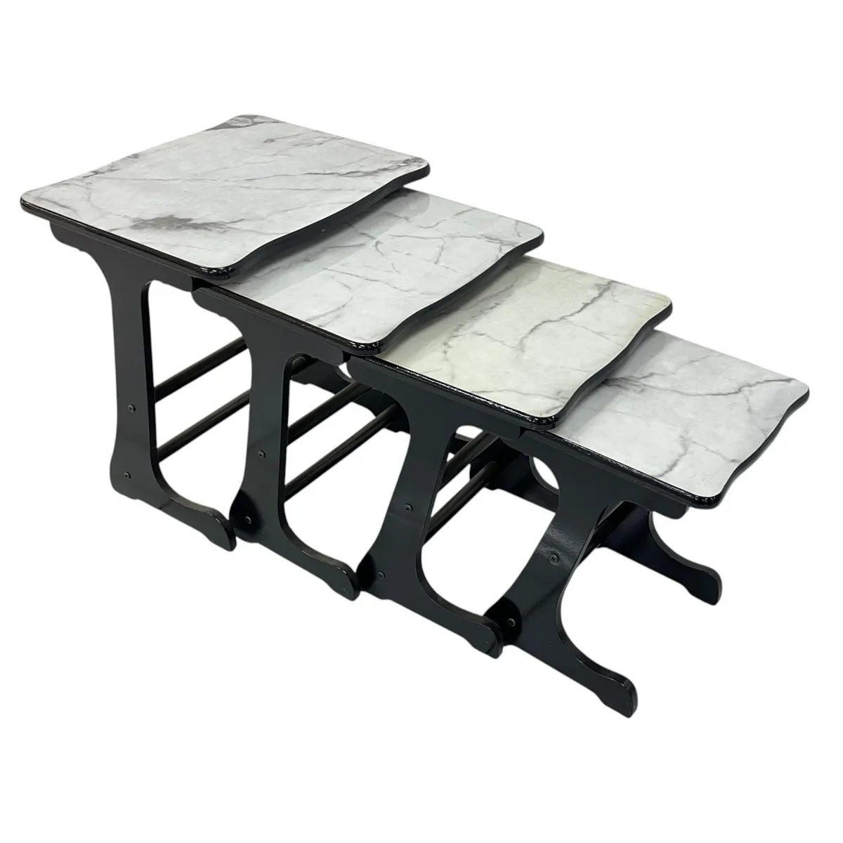 Marble Print Nesting Stools Set