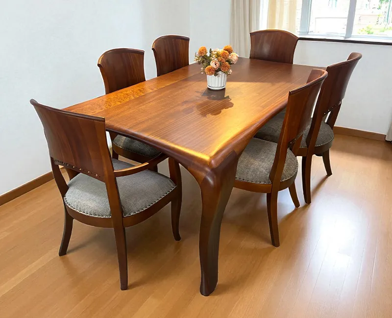 Monaco Mahogany Dining Table with 6 Chairs